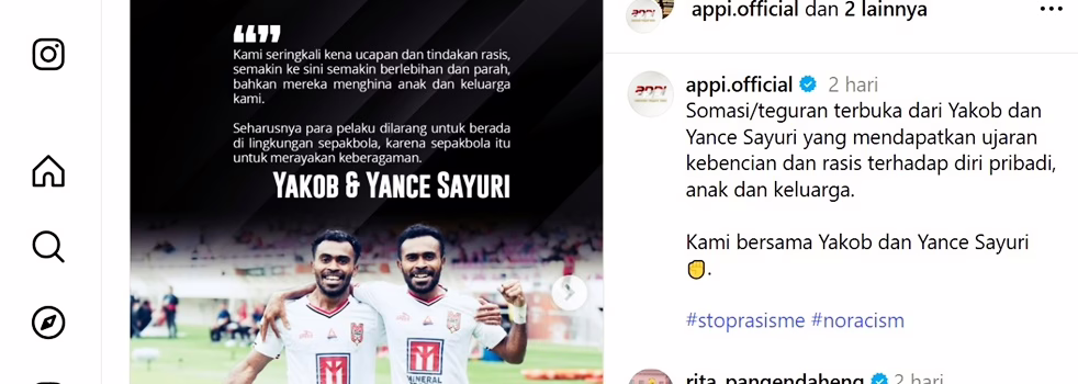 Yakob Yance Sayuri Diserang Rasis: Somasi Terbuka ke Oknum Fans, Siap Penjara!